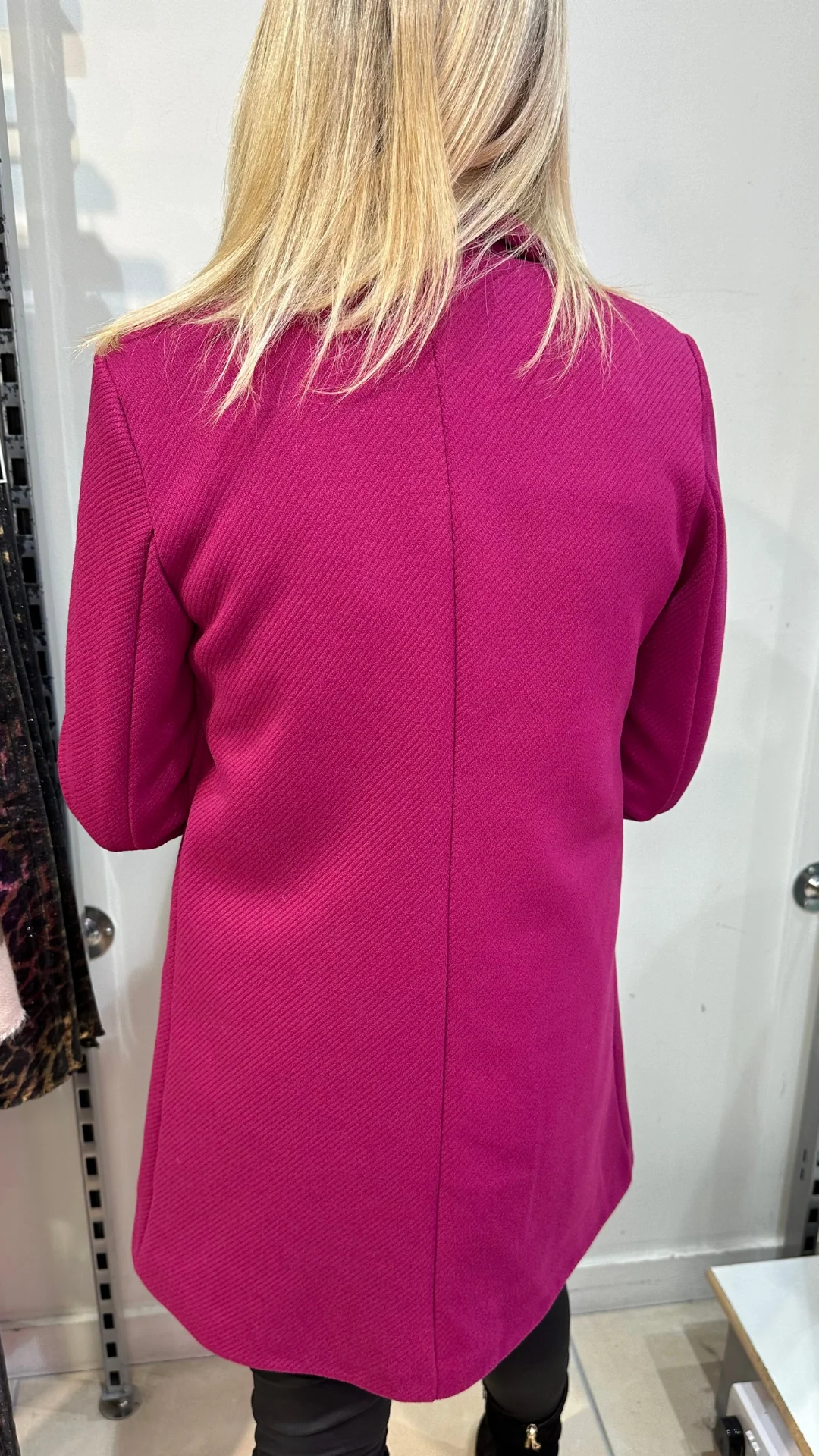 Bonnie - Magenta Lined Winter Coat - Image 4