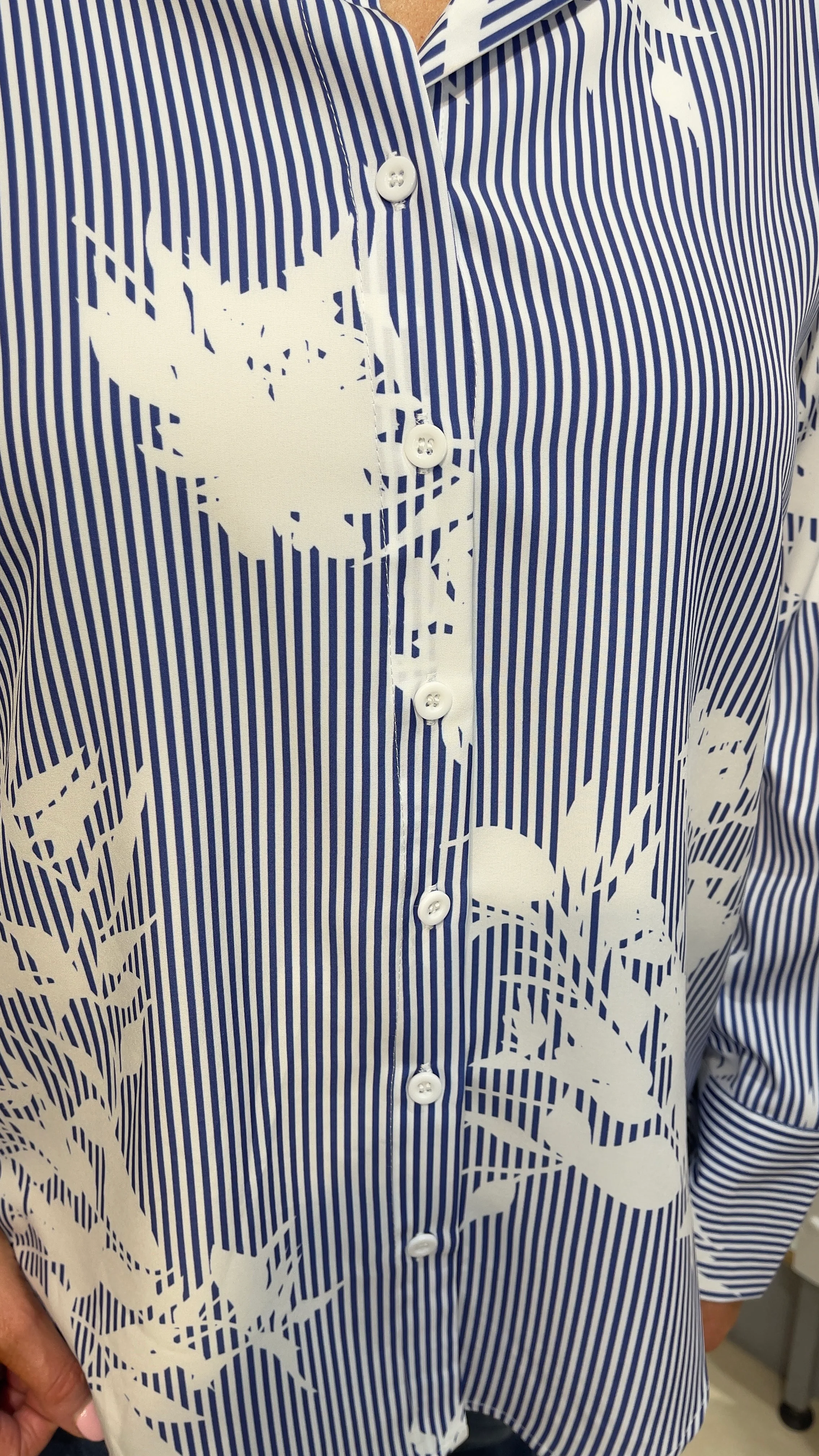 Jack - Blue stripe White Leaf Shirt - Image 3