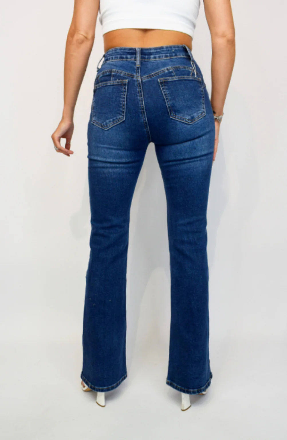 Jade - Indigo Blue Stretch Pocket Bootcut Denims - Image 3