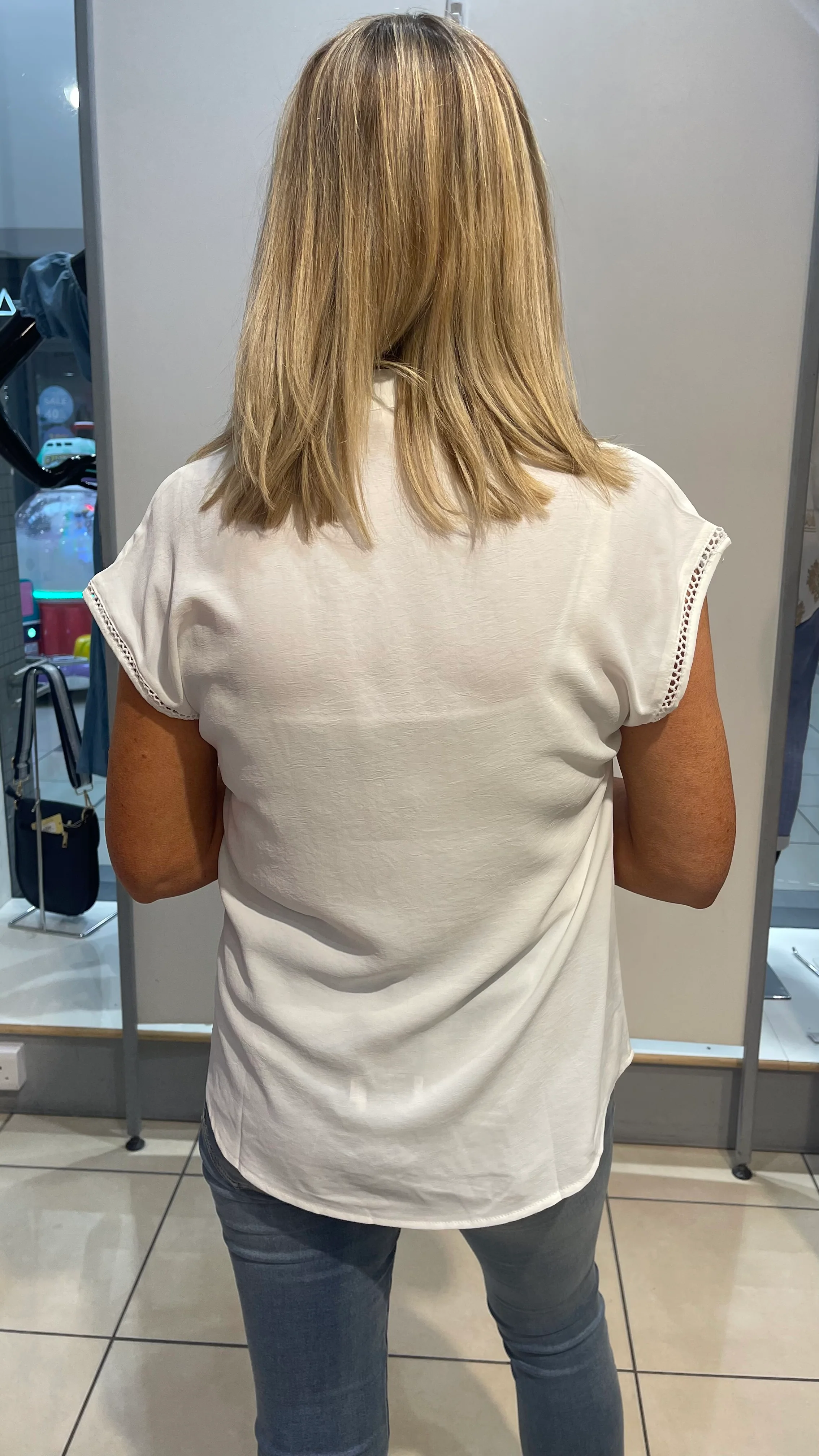 Max - Crochet Detail Cream Blouse - Image 3
