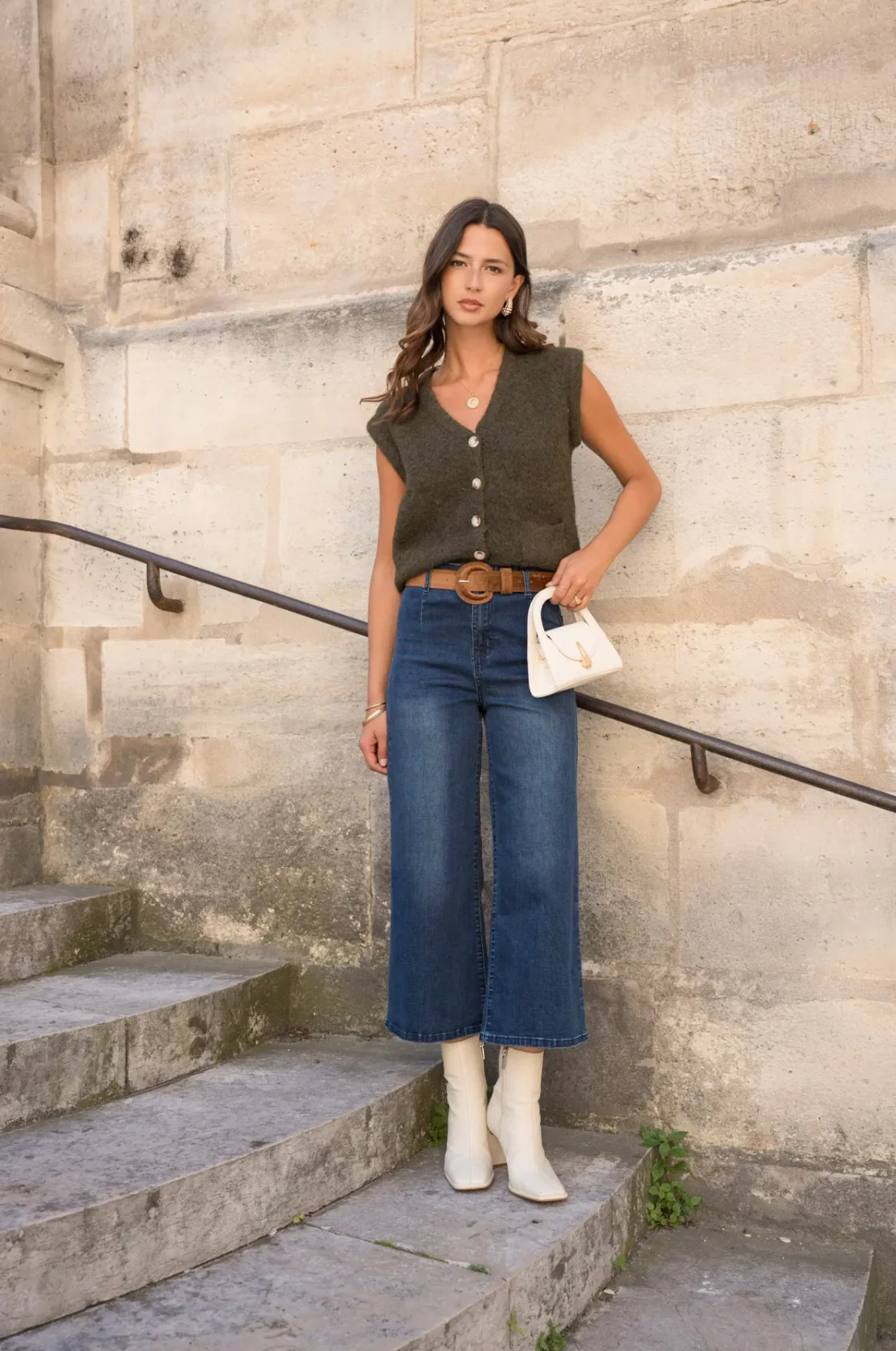 Paris - Belted Cropped Stretch denims - Image 4