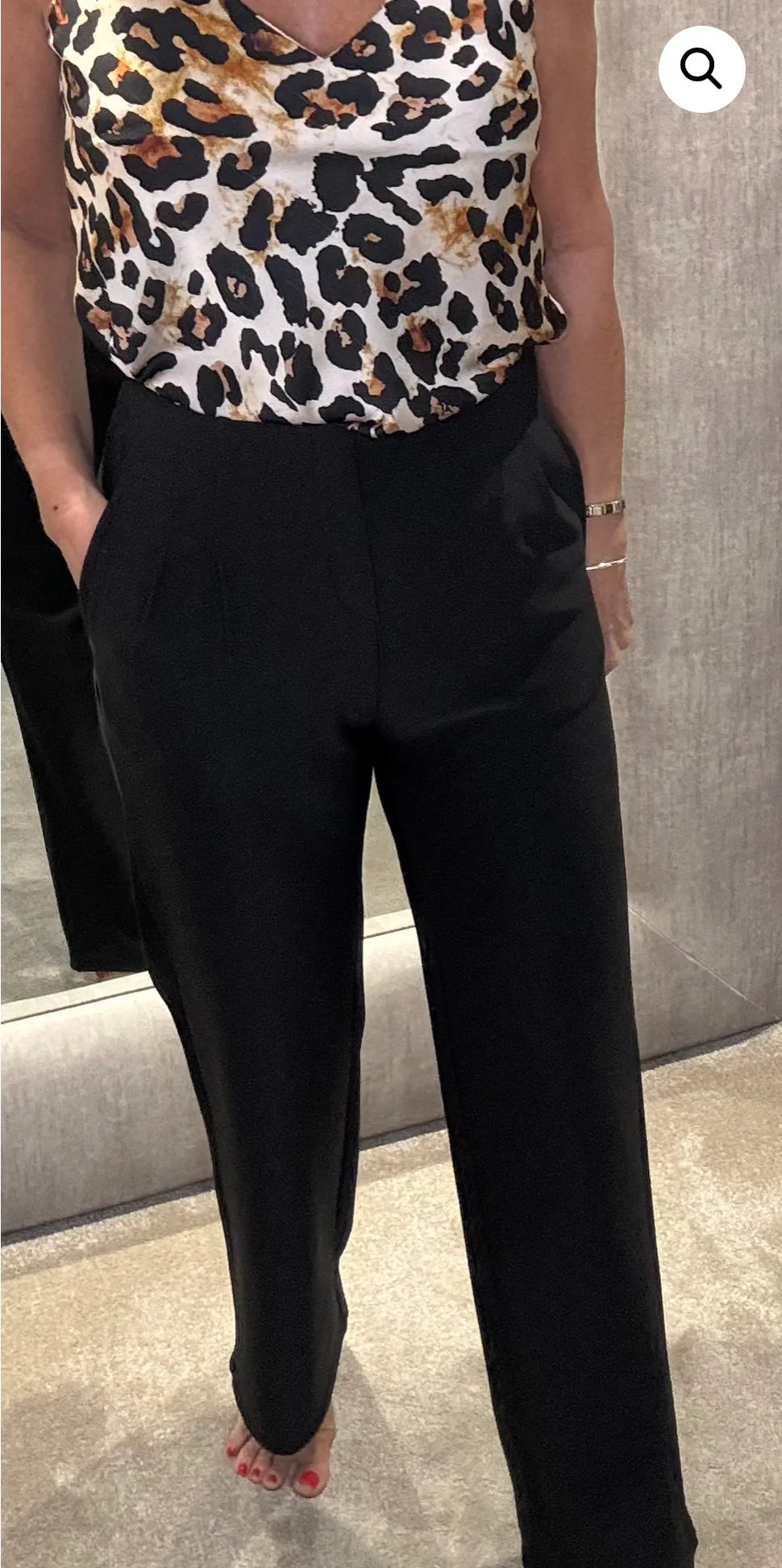 Poppy - Black Stretch Flare Trouser - Image 3