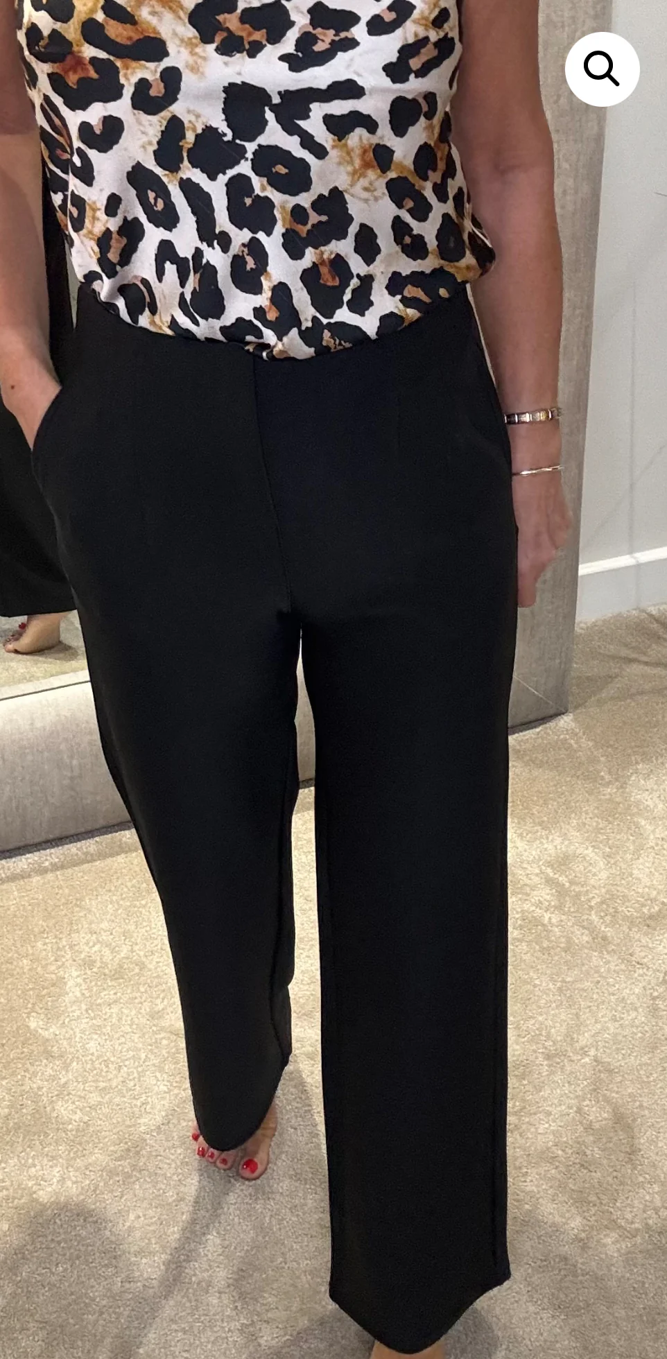 Poppy - Navy Stretch Flare Trouser - Image 4