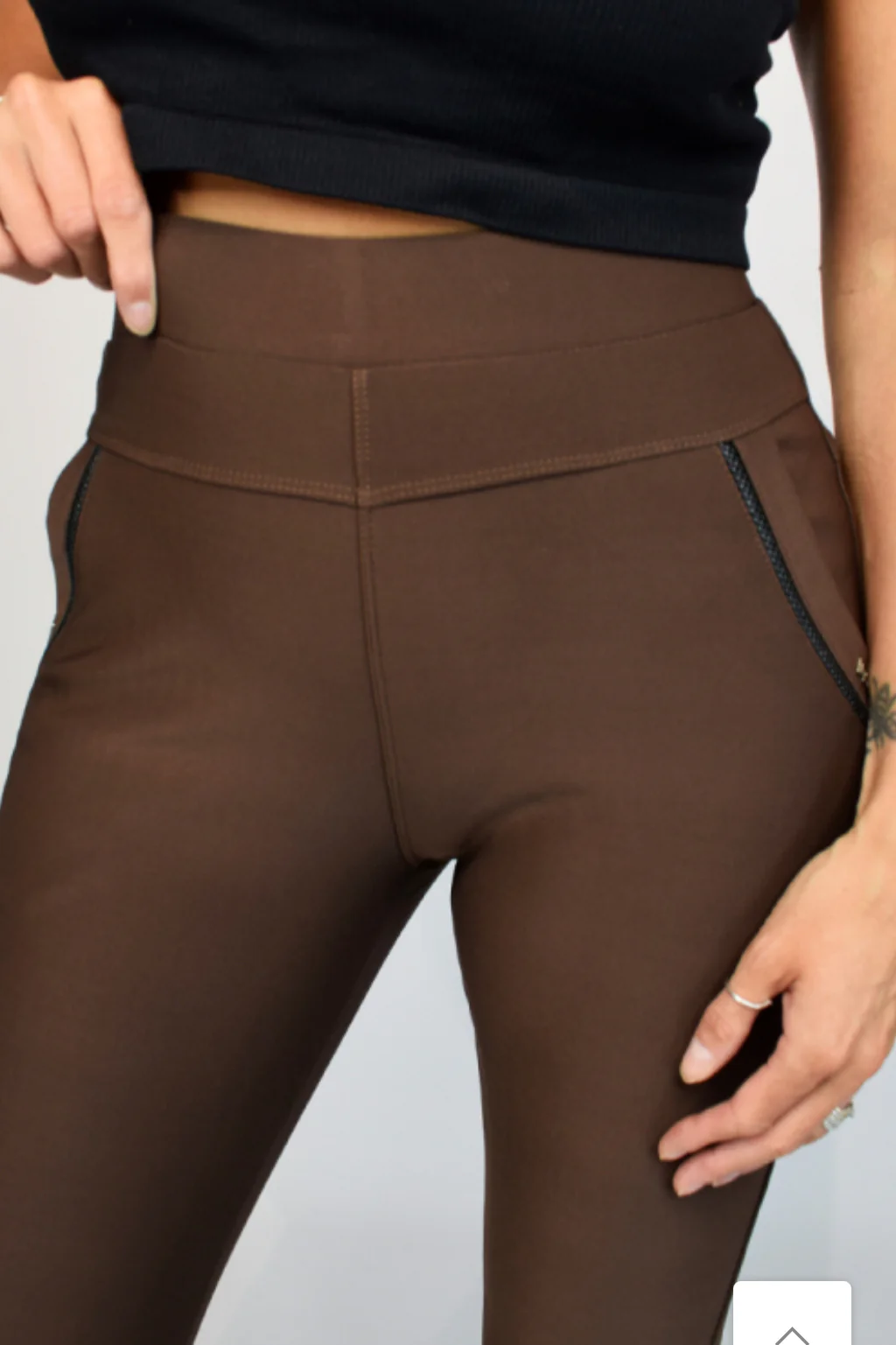Ruth- Brown Super Stretch High Waist Leggings - Image 3