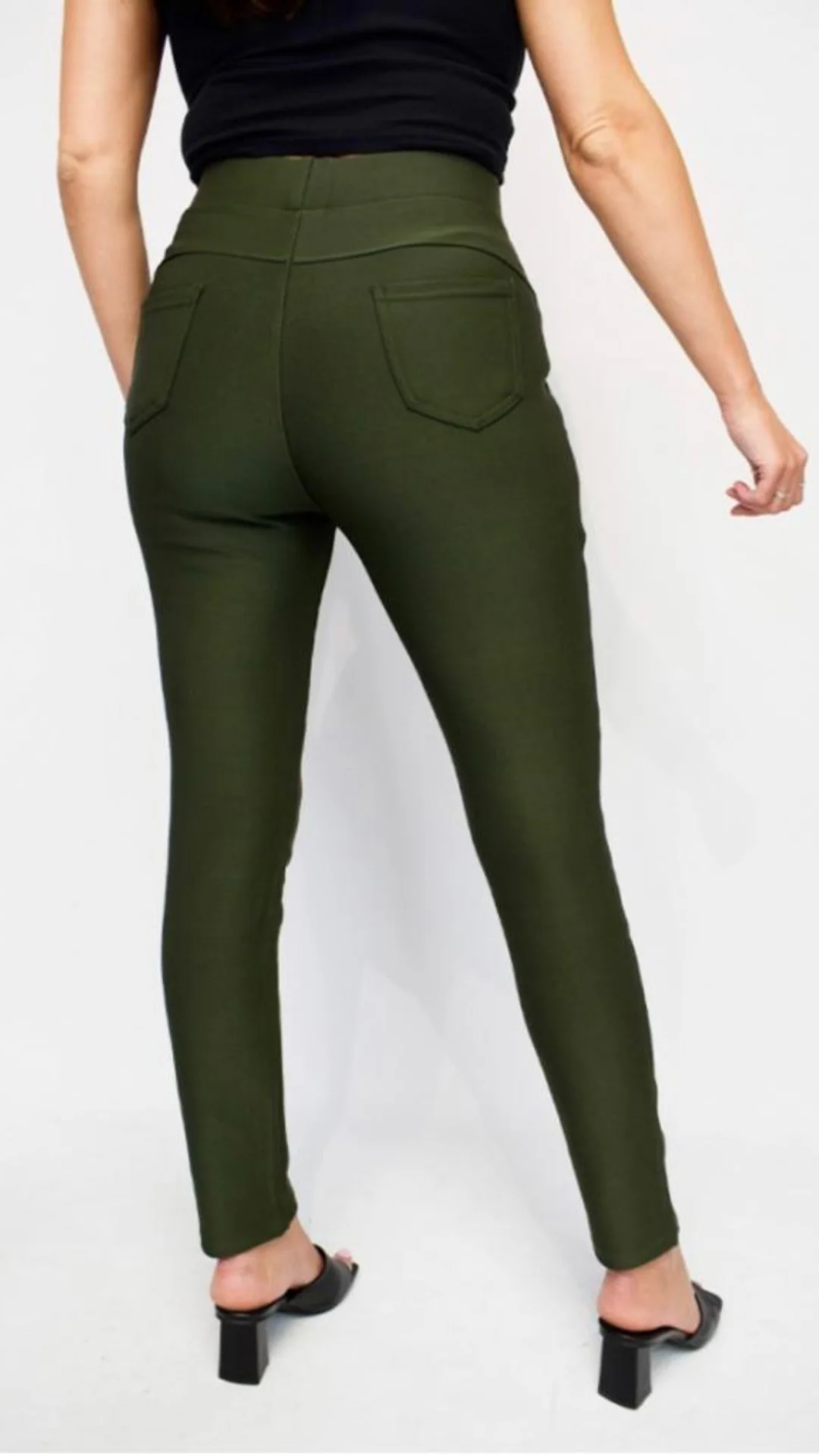 Ruth - Super Stretch Khaki High Waist Leggings - Image 3