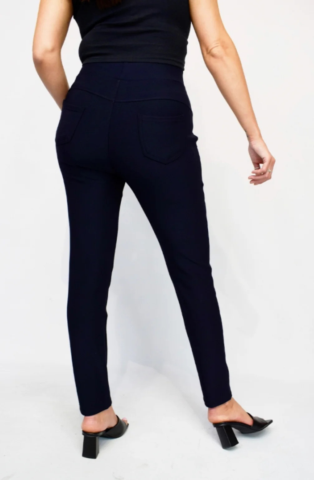 Ruth - Navy Super Stretch Trouser Leggings - Image 3